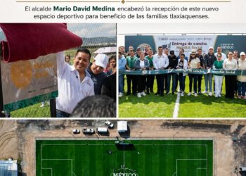 Tlaxiaca recibe la primera cancha de fútbol 11 del programa Mundial Social México 2026
