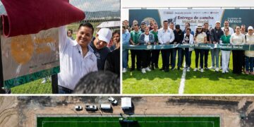 Tlaxiaca recibe la primera cancha de fútbol 11 del programa Mundial Social México 2026