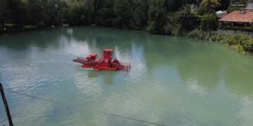 Hidalgo recupera la Presa Azul: retiran más de mil toneladas de lirio acuático en Huasca