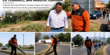 Realizan faena para prevenir inundaciones en Tecamatl, San Agustín Tlaxiaca