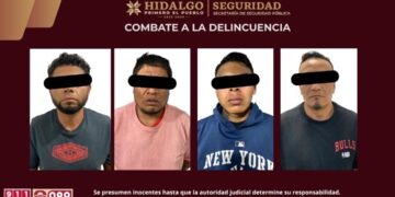 SSPH asegura a cuatro personas por presunto robo a transporte